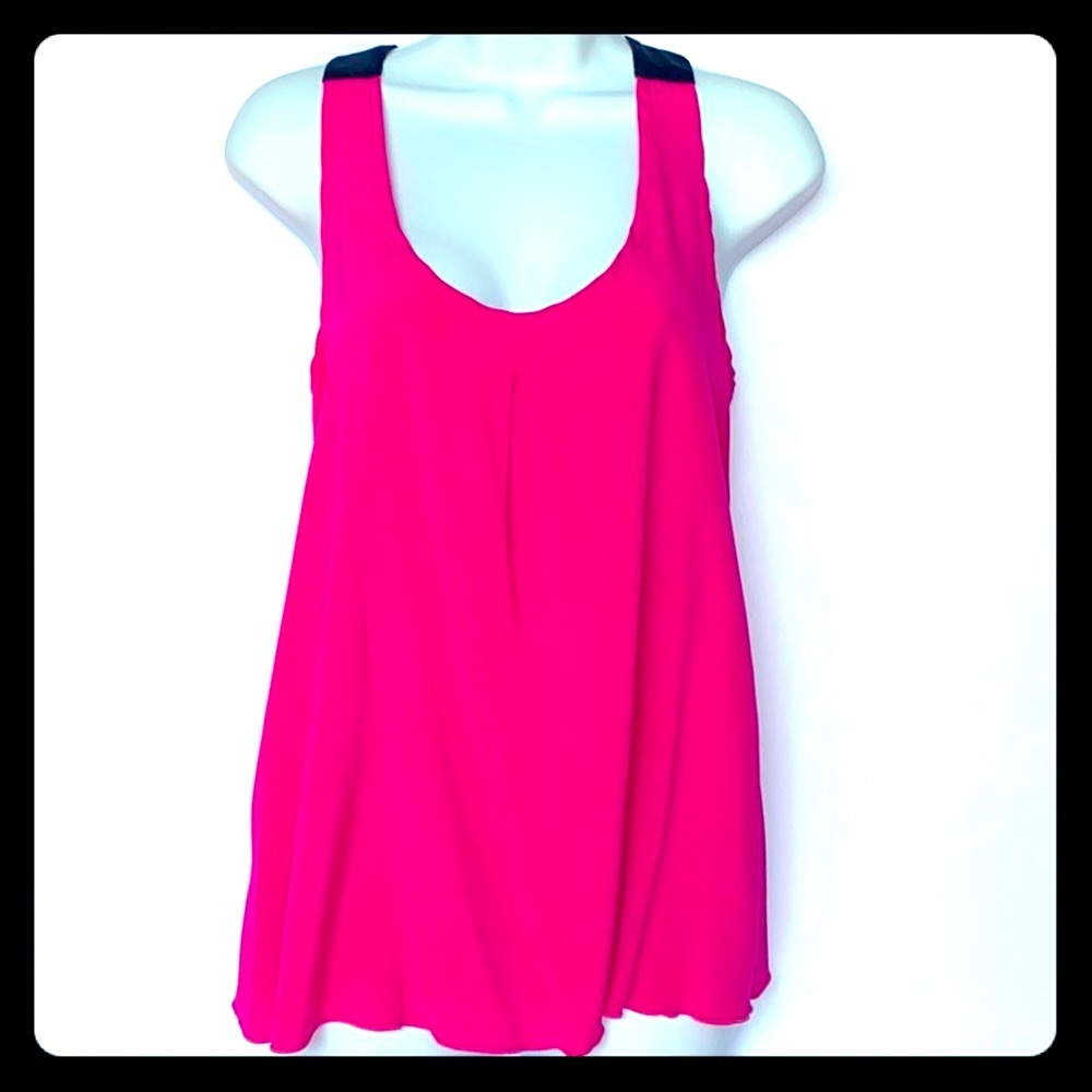 COPY - Alisha Levine Silk Sleeveless Racerback Tank in Hot Pink and Navy 💖